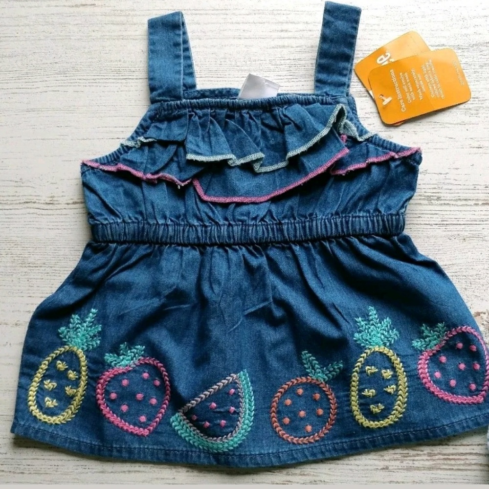 Gymboree Baby Girl Top Embroider Fruit Pineapple - Picture 1 of 6